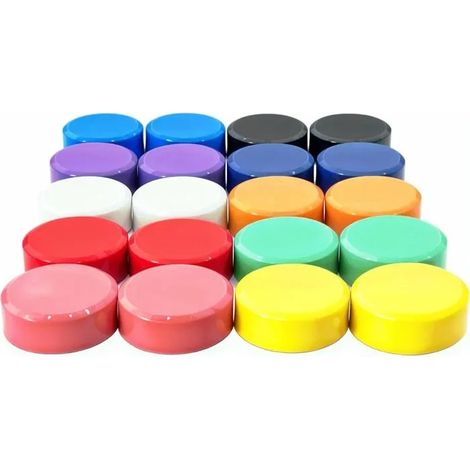 Aimant Frigo, DIFIT 20 pièces aimants magnétiques, 10 couleurs, pour tableau blanc, bureau/école/maison, durables et rond - A 20 pcs (1/5)