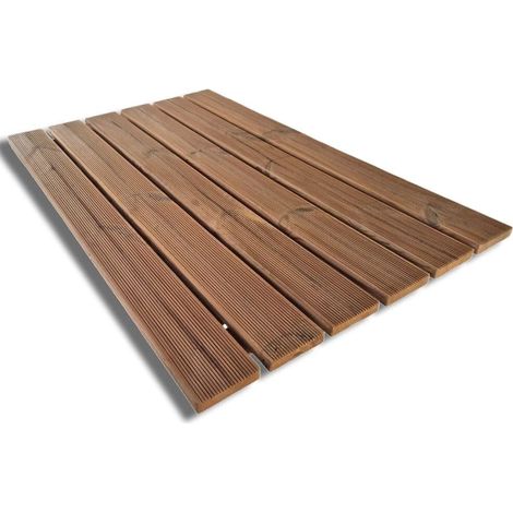Pedana doccia antiscivolo in legno THERMO WOOD, 118x78 cm