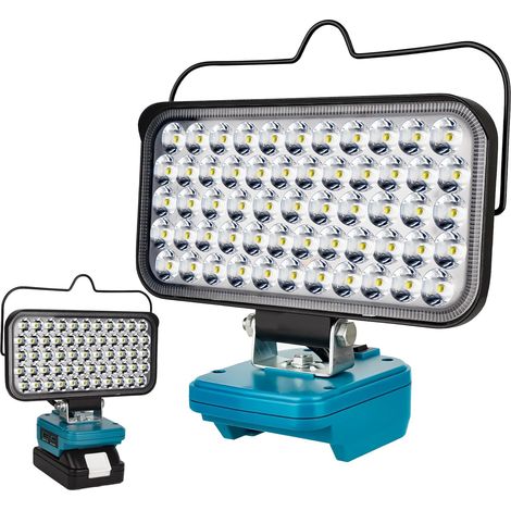 Lampe de travail LED sans fil pour batterie 18 V, projecteur portable 174 W, éclairage compact 10800 lm avec type C et charge rapide USB pour camping, randonnée, pêche, panne de courant (1/5)