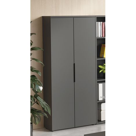 Armoire de bureau haute graphite 2 portes Maily (1/5)