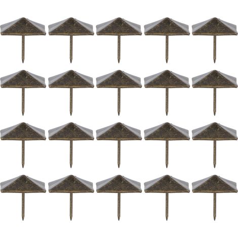 20 Clous Décoratifs Antiques Forme Carrée Clavos pour Sacs à Main DIY, Ceintures, Travail du Cuir, Finitions Rétro, Quincaillerie de Maroquinerie (1/5)