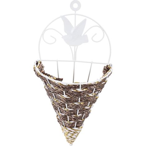 Jardinière murale Toddmomy marron, empilable et dotée d'un trou de drainage, pot fleurs suspendu (1/5)