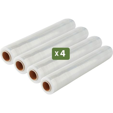 Pack And Move - Lot 4 Rouleaux Film Étirable - 300 M - Transparent - Film Déménagement Film Emballage Film Palette Film Protection (1/5)