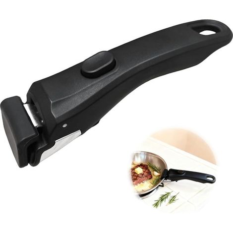 Manico universale rimovibile per pentole e padelle, manico staccabile resistente al calore fino a 250 °C, manico antiscivolo compatibile con la maggior parte degli utensili da cucina. (1/5)