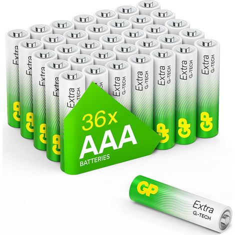 Piles AAA - Lot de 36 Piles Extra Batteries Alcalines AAA LR3 1,5v - Longue durée (1/5)