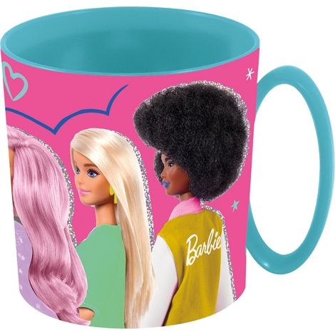 STOR Tazza rosa per bambini in plastica Barbie da 350 ml adatta al microonde (1/3)