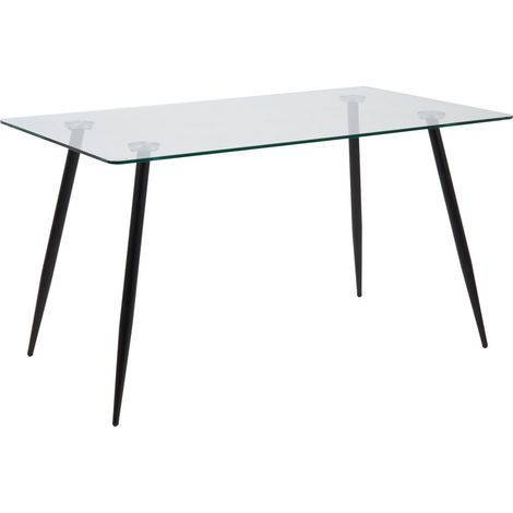 Mesa Norsica 167 , 75x80x140cm, Vidrio templado, Metal