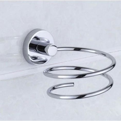Supporto da parete per asciugacapelli, supporto/appoggio per asciugacapelli in acciaio inox 304, accessori per il bagno -Crezuo