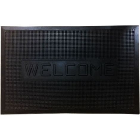 Tapis D'Entrée - Caoutchouc - 70 x 45 cm - Pour Cuisine Salle De Bain Et Entrée - Noir - 1 Pièce