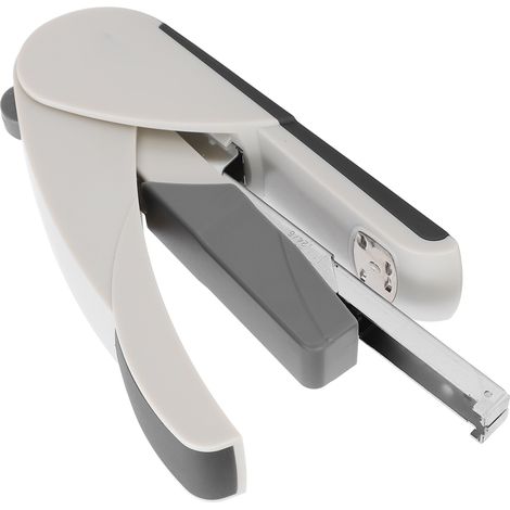Agrafeuse portable grande capacité (20 feuilles, 100 aiguilles) avec poignée ergonomique pour bureau, modèle 5652, blanche (grise). (1/5)