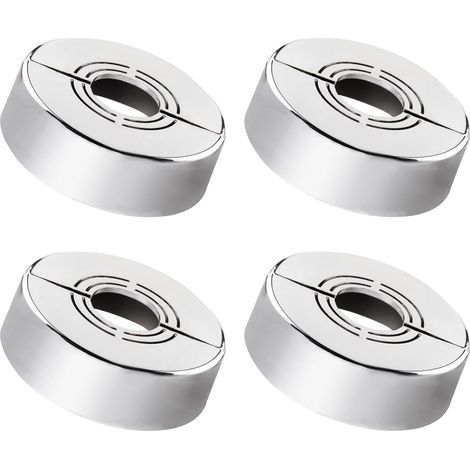 Lot de 4 Rosace Mitigeur Douche 3 Tailles en 1, Cache Rosace Tuyau Radiateur, Rosace Robinet Divisée pour Ø 20mm, Ø 25mm, Ø 33mm, Accessoire Douche Robinet et Radiateur (1/5)