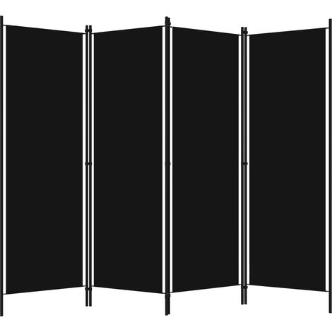 INLIFE Cloison de séparation 4 panneaux Noir 200x180 cm (1/5)
