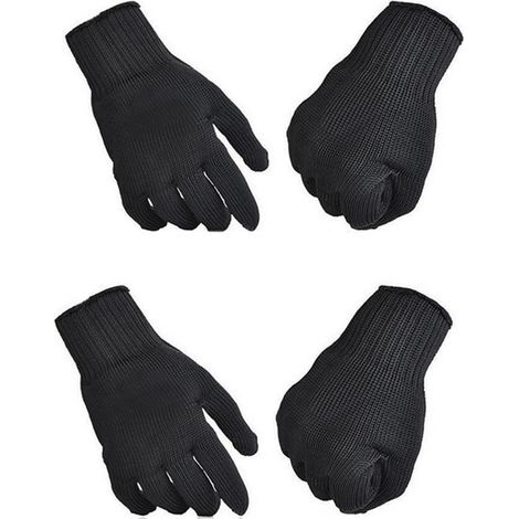 Lot De 2 Gants Anti-coupures, Gants De Travail Résistants À l'usure, Gants D'autodéfense Noirs en Maille Métallique Et Fil d'acier (1/5)