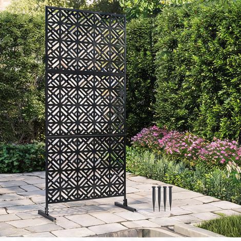 Clôture de jardin noir en métal 92 x 40 x 192 cm (1/5)