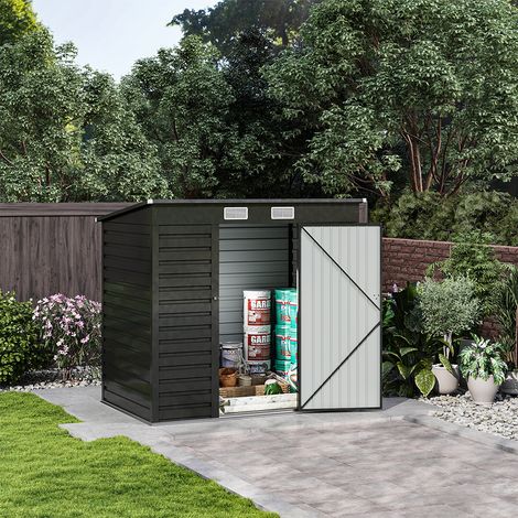 191cm W Bike Shed Outdoor Galvanized Steel Storage Shed (1/5)