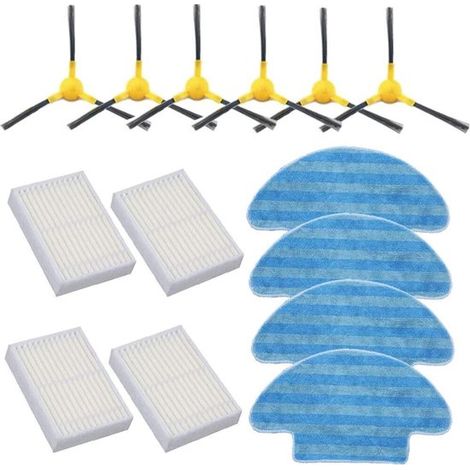 Filtro, cepillo lateral, mopa y juego de paños de limpieza adecuados para la aspiradora robot Molisu V8s Pro (1/4)