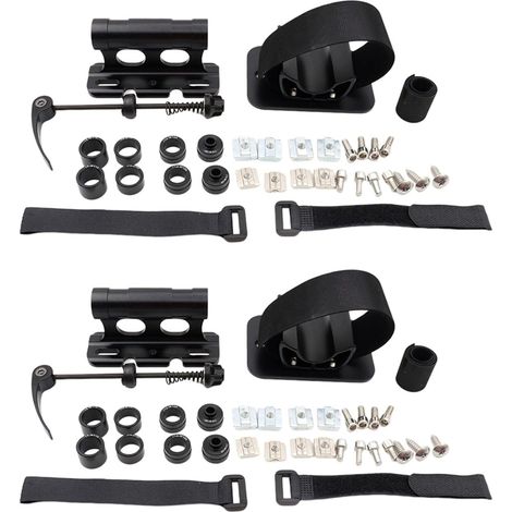 2X Support de Fourche de Vélo, Support de Toit de Voiture, Support D'Essieu Traversant à Dégagement, Support de Bloc de Fourche de Vélo de Route, Noir (1/5)