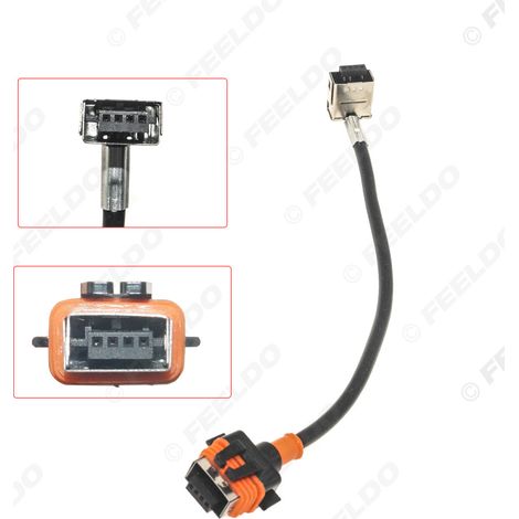 Faisceau de câblage de phare automobile compatible avec le fil d'alimentation droit haute tension universel Osram D1/D3 pour ballast HID (orange).