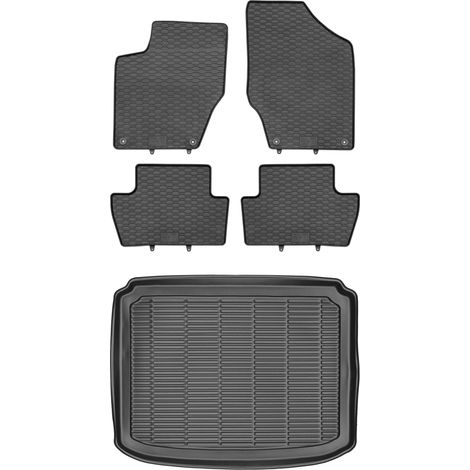 Juego de alfombrillas de goma para Peugeot 308 I Hatchback (2007-2013) + alfombrilla para maletero. (1/5)