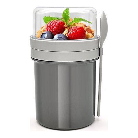 Joghurtbecher inklusive Gabel und Löffel auslaufsicherer Joghurtbecher ideal für unterwegs auch als Müslibecher geeignet perfekt für Reisen und 9 9,5 (1/5)