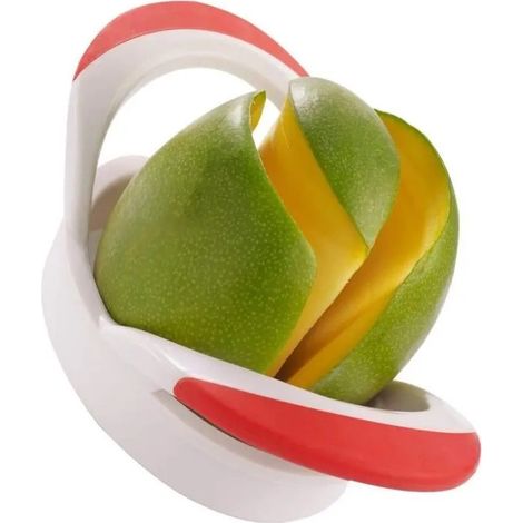 Coupe-Fruits - Inox - Coupe Pomme - 18cm - ABS - Rouge et Blanc (1/4)