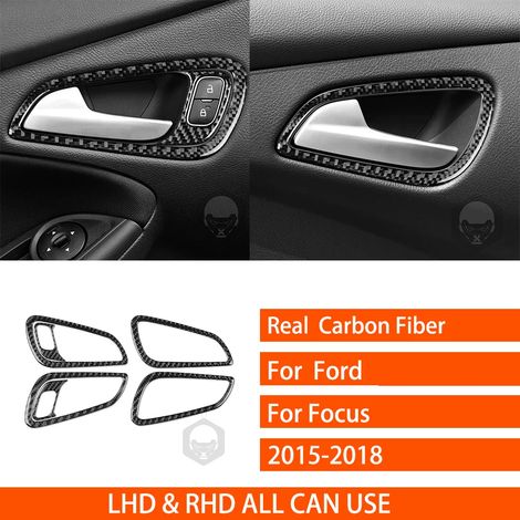 -23 Convient pour Ford Focus SE RS ST Ecoboost 2015-2018. Autocollants décoratifs en véritable fibre de carbone pour autoradio central, lecteur CD et panneau de porte. (1/4)