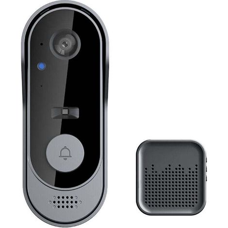 Sonnette sans fil avec caméra 1080p, interphone vidéo Wi-Fi intérieur, audio bidirectionnel, stockage sur carte SD et cloud, étanchéité IP66, vision nocturne infrarouge grand angle 130°, M9 sans P
