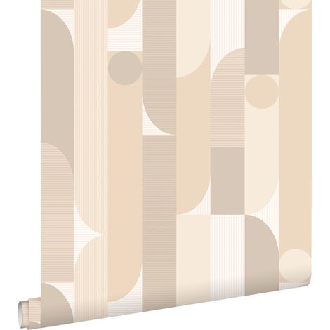 papier peint formes géométriques beige - ESTAhome (1/5)