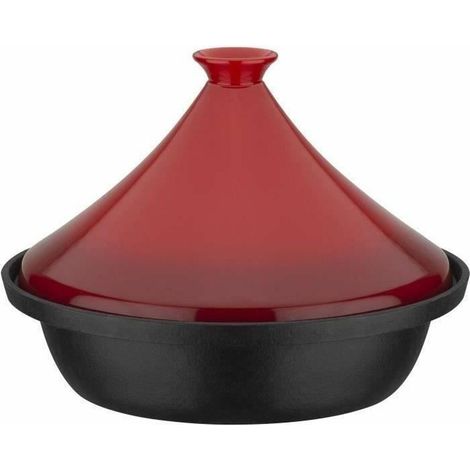 GSW Tajine aus rotem Gusseisen 30 x 22 cm für gleichmäßiges Kochen