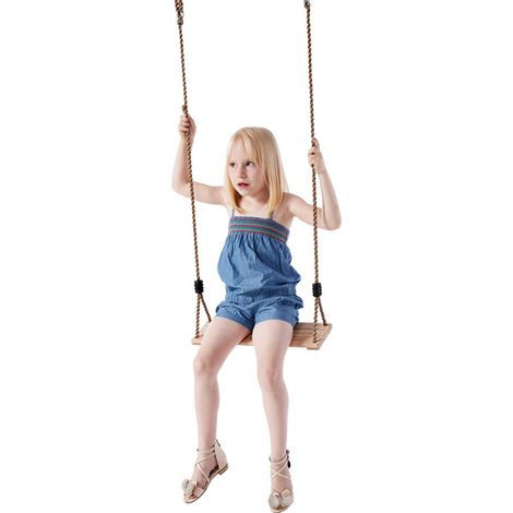 Balançoire Siège Pivotant en Bois, Balançoire À Quatre Panneaux À Quatre Paillons en Bois Swing Intérieure Et Extérieure Jardin d'arbre Suspendu pour Adultes Enfants, Max Charge 300 Kg (Corde Max: 210
