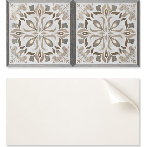 Panel de pared de vinilo estampado para comedor, 120x60 cm, dise帽o floral con simetr铆a.