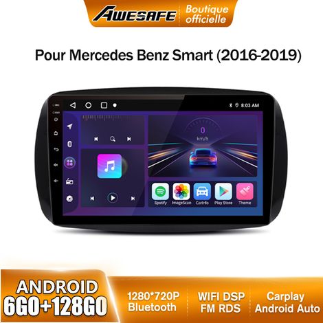 AWESAFE Autoradio Android 13 pour Mercedes Benz Smart (2016-2019) 6Go+128Go 9''écran Tactile Carplay Android Auto RDS GPS WiFi (1/5)