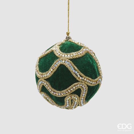 EDG Enzo De Gasperi Addobbo Natale Palla Decogemme D 10 Cm Green Gold 1 Pz (1/2)