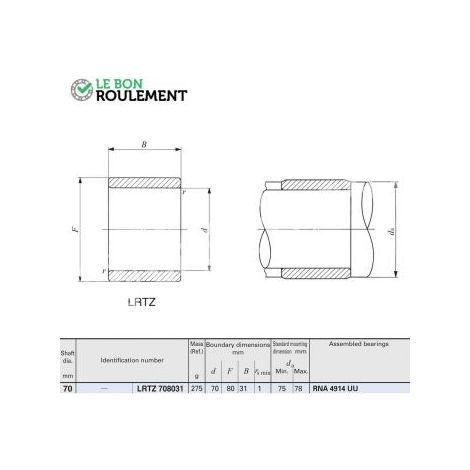 Bague acier intérieure LRTZ708031-IKO