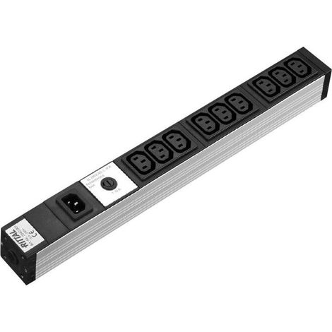 Rittal Regleta de enchufes 9 salidas negro 2 m 1U