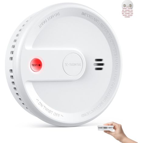 Détecteur de Fumée avec Pile Scellée 10 Ans de Durée de Vie, Alarme d’Incendie Aimantée sans Perçage, Mode Veille sans Clignotement, Ultra-Fin, Bouton Test/Silence, Lot de 1 (1/5)