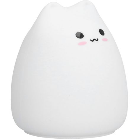 Lampe tactile LED en forme de chat, veilleuse en silicone à 7 couleurs changeantes pour la chambre à coucher ou la chambre d'enfant. (1/5)