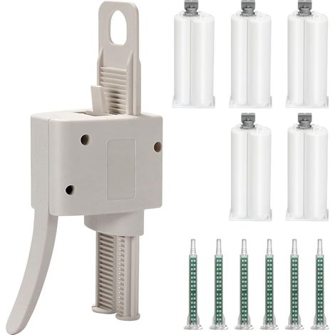 Pistolet à Colle Set, AB 2:1, Adaptées au Verre, au Bois, Composés Thermosépitants et la Plupart des Métaux, etc(Colle non incluse.) (1/5)