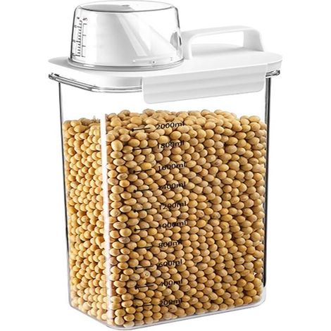 Bocaux Hermetiques Alimentaires, Boite de Rangement Plastique Cuisine, pour Stocker Les Cereales,Farine, Nourriture (1800ml) (1/5)
