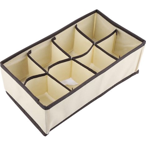 Étui de rangement pliable et robuste pour soutien-gorge, chaussettes et sous-vêtements (8 compartiments) (1/5)
