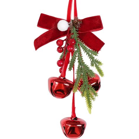 Weihnachtsschmuck – Lichterkette mit Schleifen und Glöckchen – Rot (1/5)
