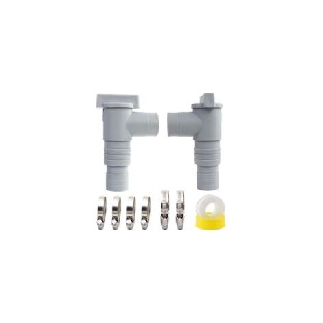 Set mit 2 Pool-Wartungs-/Absperrventilen mit 32/38-mm-Schlauchanschluss, Pool-Absperrventile, Doppel-Split-Poolventil-Schlauchkolben, Poolzubehör - Crezuo