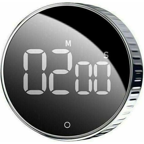 Minuteur de Cuisine Minuterie Numérique avec Fonction de Chronomètre et Compte à Rebours 2 Modes d’Écran d'Affichage 3 Niveaux de Volume Réglable Boîtier en Alliage d'Aluminum (1/5)