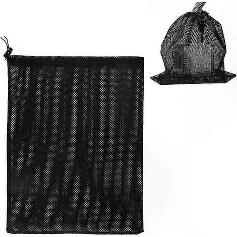Sac de pompe en maille noire, 35x40 cm, lot de 10, poches filtrantes résistantes pour bassins et équipements aquatiques (1/5)