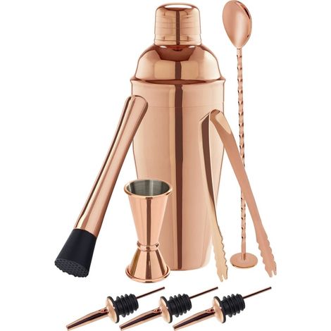 Cocktails set - 8-teiliges in einer Geschenkbox, Barkeeper Set, Kupfer Optik für professionelle Cocktails