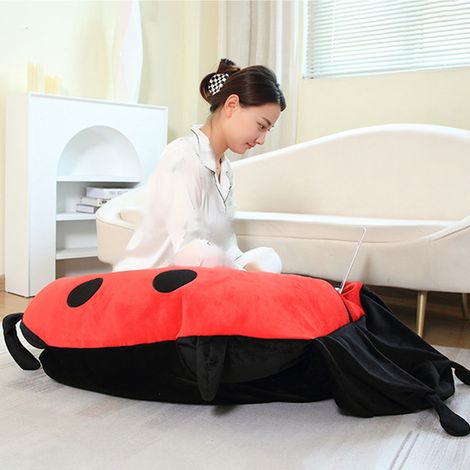 Tragbares Marienkäferkissen, niedlich und warm, abnehmbarer Plüsch, übergroß, riesig 60 cm/23 Zoll, für Kinder und Erwachsene, Anti-Stress. (1/5)