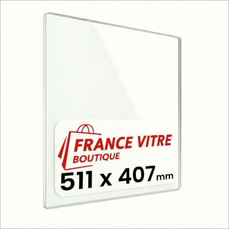 511 x 407 x 4 mm - Vitre de cheminée pour insert et poêle à bois - verre de rechange - France Vitre - jusqu'à 800°C - 407 x 511 x 4 mm (1/5)