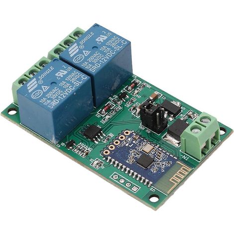 2-Kanal-Relaismodul mit Bluetooth-Platine, App-Fernsteuerung und Kontrollleuchte, 12 V DC