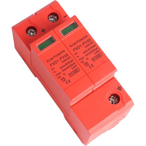 Parafoudre DC photovoltaïque 2P 1000V 40KA anti-surtension pour équipement électronique, boîtier plastique 9x7x4cm (1/5)