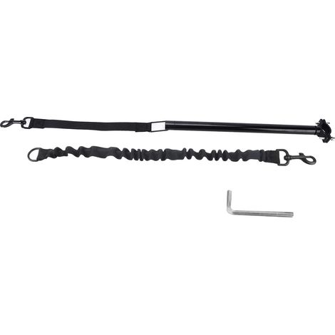 Laisse pour Chien sans Mains Attache Vélo Ceinture de Traction Noire Renforcée avec Clé Hexagonale pour Entraînement Course Exercice Canin (1/5)
